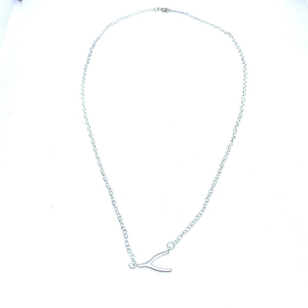 TMA 925 Sterling Wishbone Necklace 16"